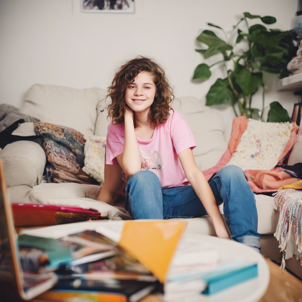 A photo of a popular teenage girl at home