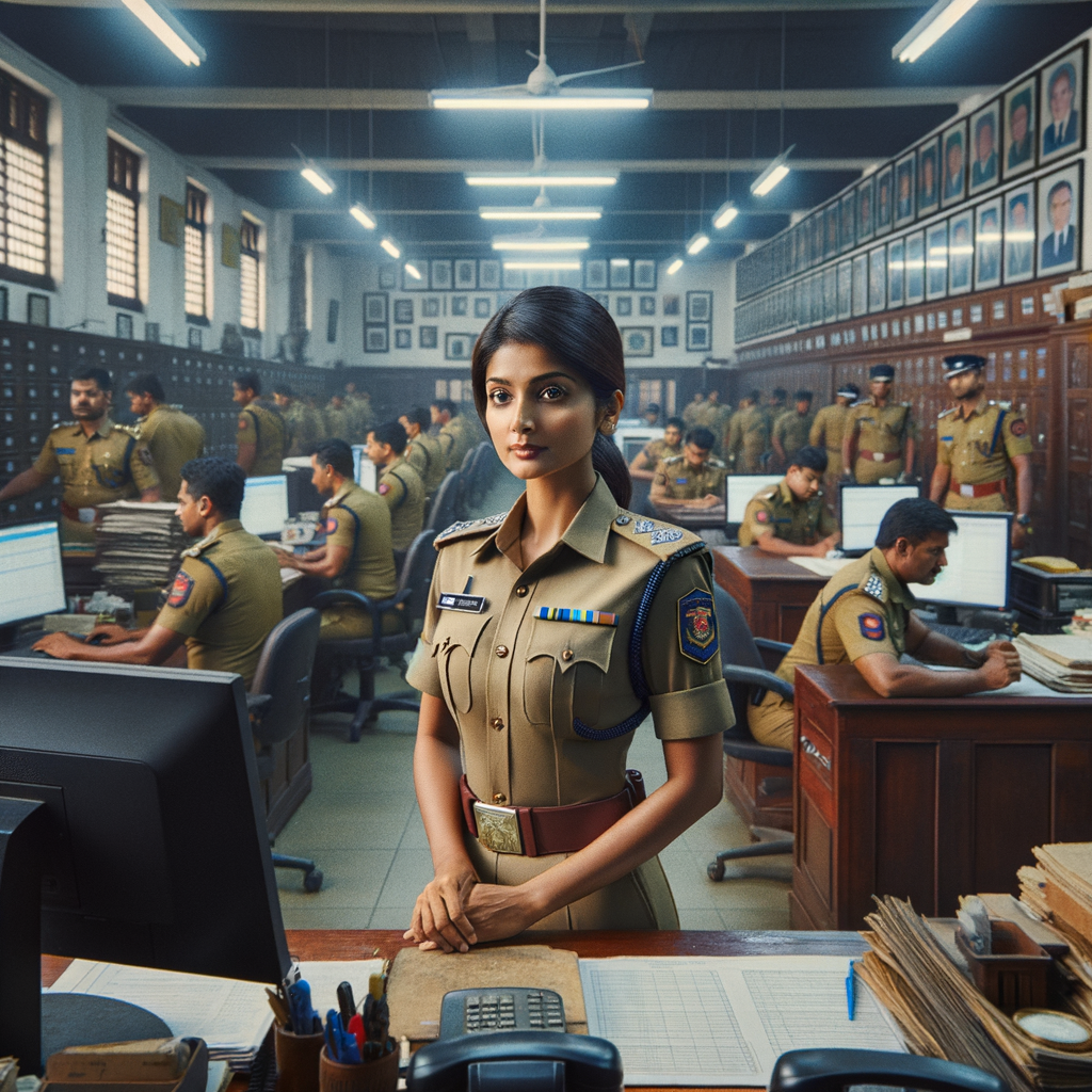 A police woman in police station