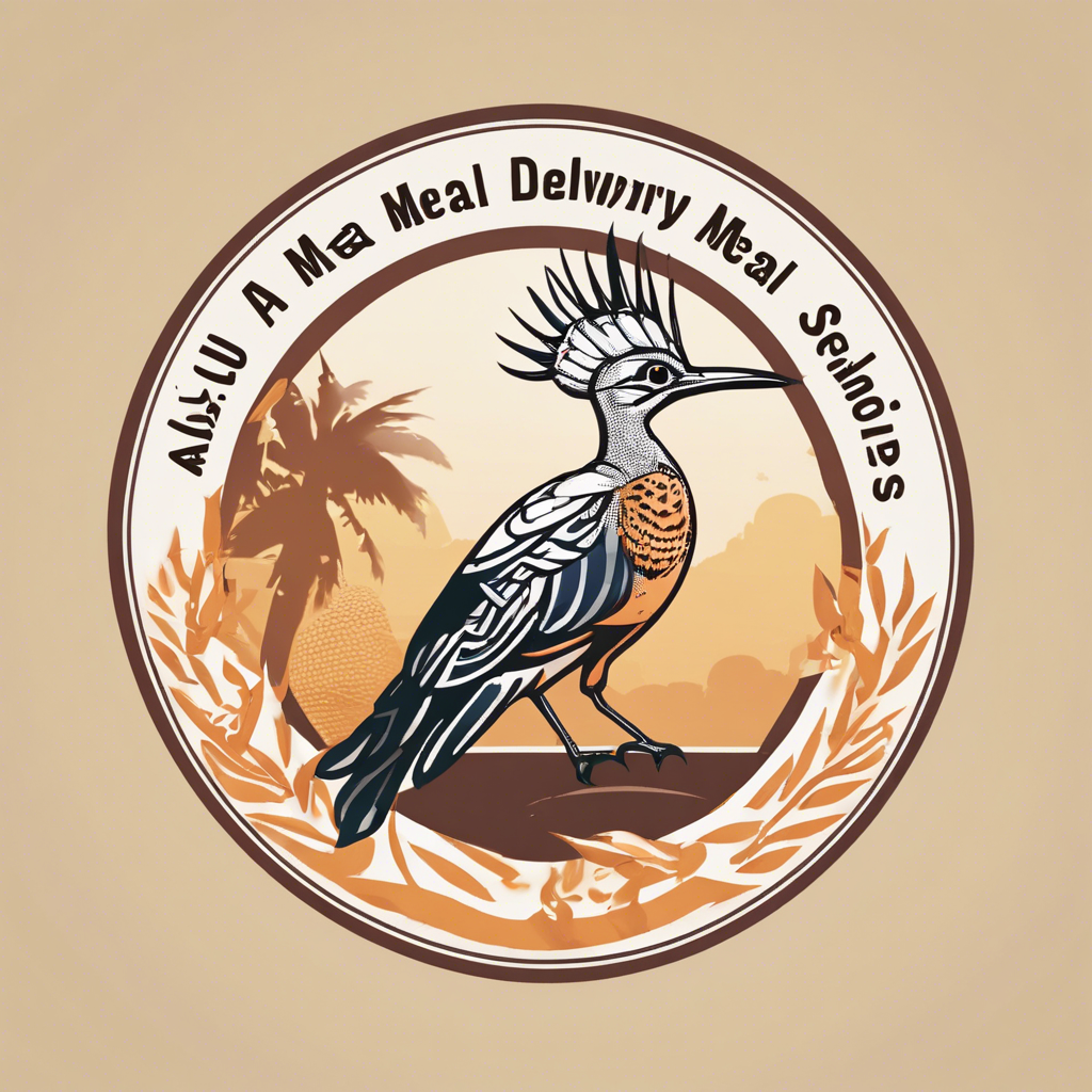 Al Hudhud Meal Delivery Services Company logo with a hoopoe bird on it