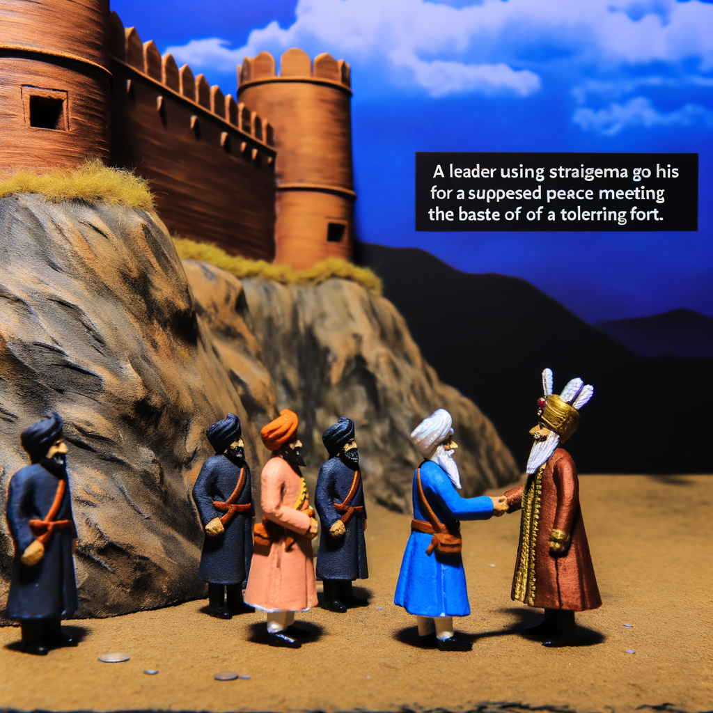 history image of Instead of facing Afzal Khan directly in open battle, Shivaji Maharaj used his intelligence and strategy. He invited Afzal Khan for a peace meeting at the foothills of Pratapgad Fort, where both leaders would meet with only a few bodyguards.