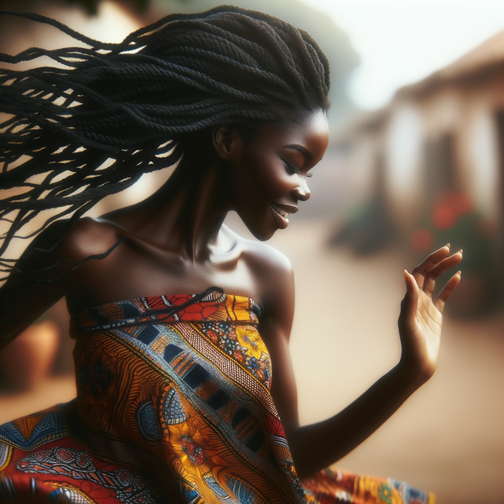 a black African woman dancing