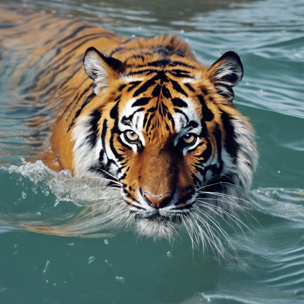 Tiger living in the sea