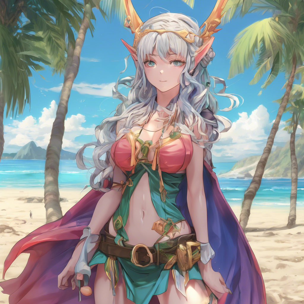 Elf woman, beach