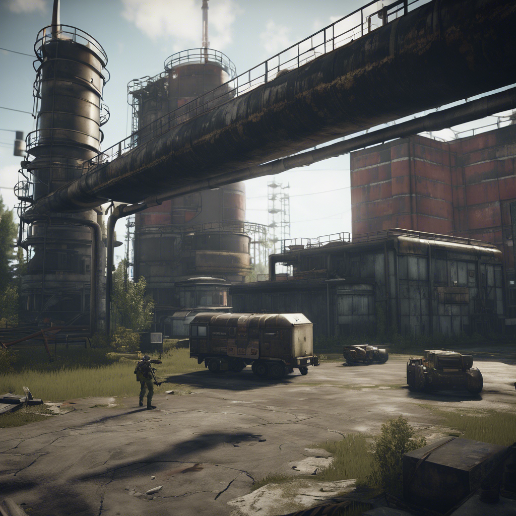 Escape from Tarkov in the style of Star Fox games, The industrial estate and facilities of Chemical Plant No. 16 were rented out illegally to the TerraGroup corporation. During the advent of the Contract Wars, the plant became the scene of numerous firefights between BEAR and USEC that ultimately determined control over the industrial district of Tarkov. Later on, in the wake of the chaos, the plant facilities became a shelter for the remaining civilians, Scavs, and military operatives, including the scattered remains of the BEAR and USEC contingents.
