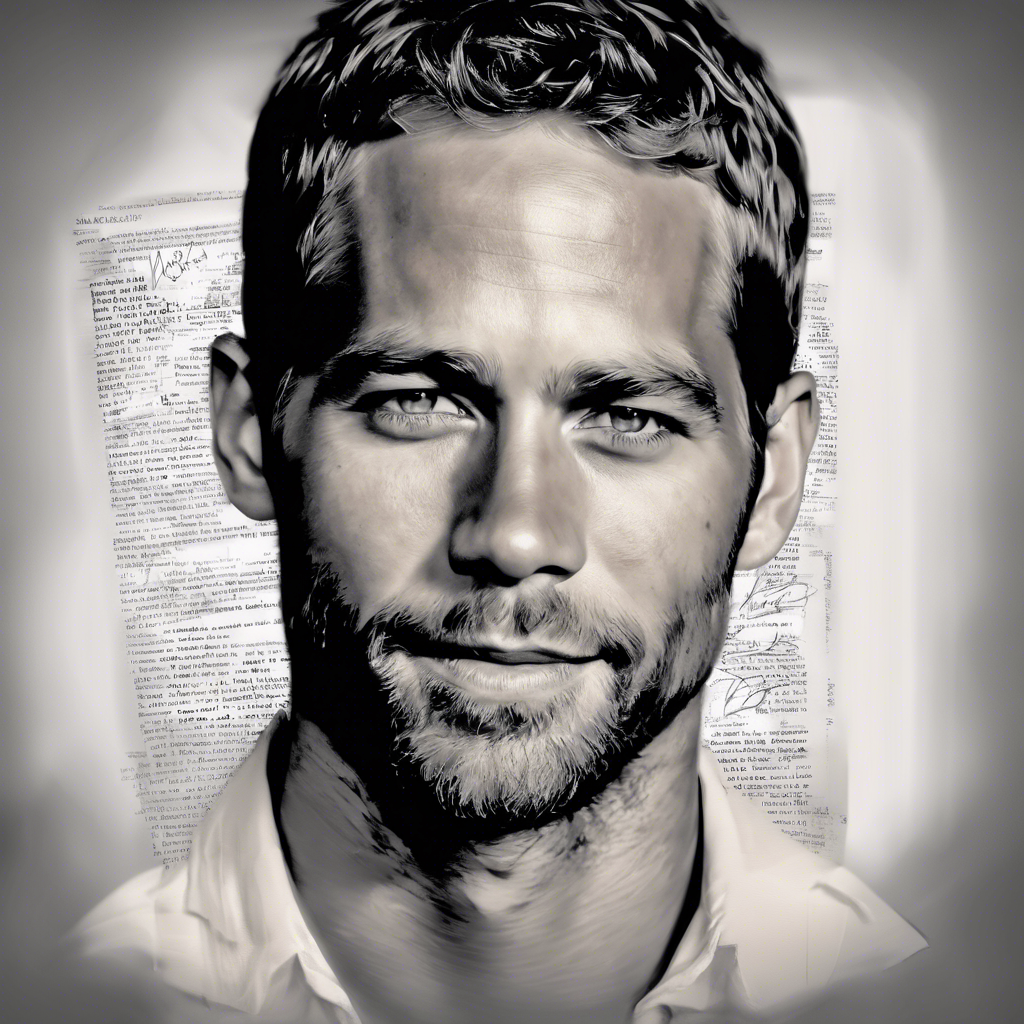 Generate a real picture of Paul Walker the celebrity with a piece of paper on his hands that wrote my name marvis on it, the paper with my name should be on his hands