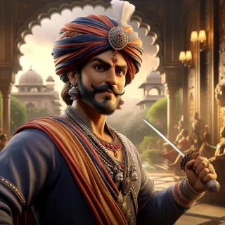 AI generated image: Shivaji Maharaj Animated image
