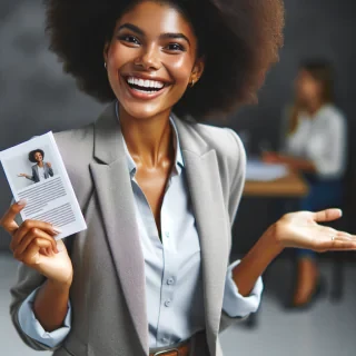 AI generated image: a black African saleswoman