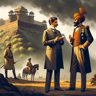 AI generated image: Instead of facing Afzal Khan directly in open battle, Shivaji Maharaj used his intelligence and strategy. He invited Afzal Khan for a peace meeting at the foothills of Pratapgad Fort, where both leaders would meet with only a few bodyguards.