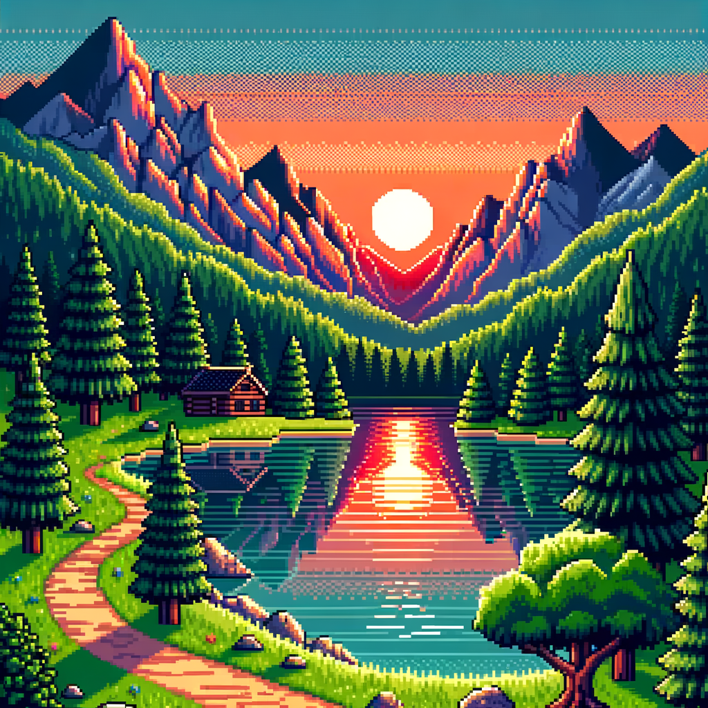 paisaje pixelart
