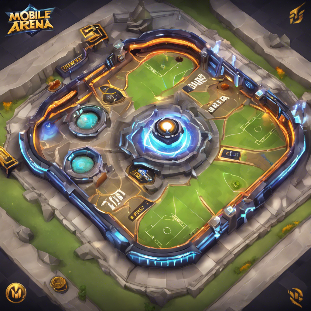 mobile arena game map design, 3d, hd